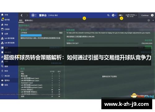 超级杯球员转会策略解析：如何通过引援与交易提升球队竞争力